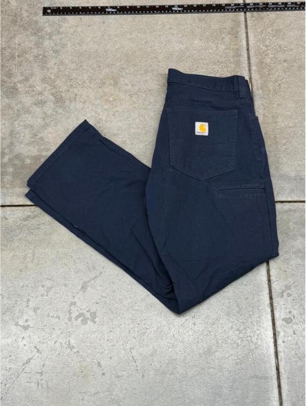 vintage carhartt navy blue relaxed baggy fit cargo pants size 31 x 32